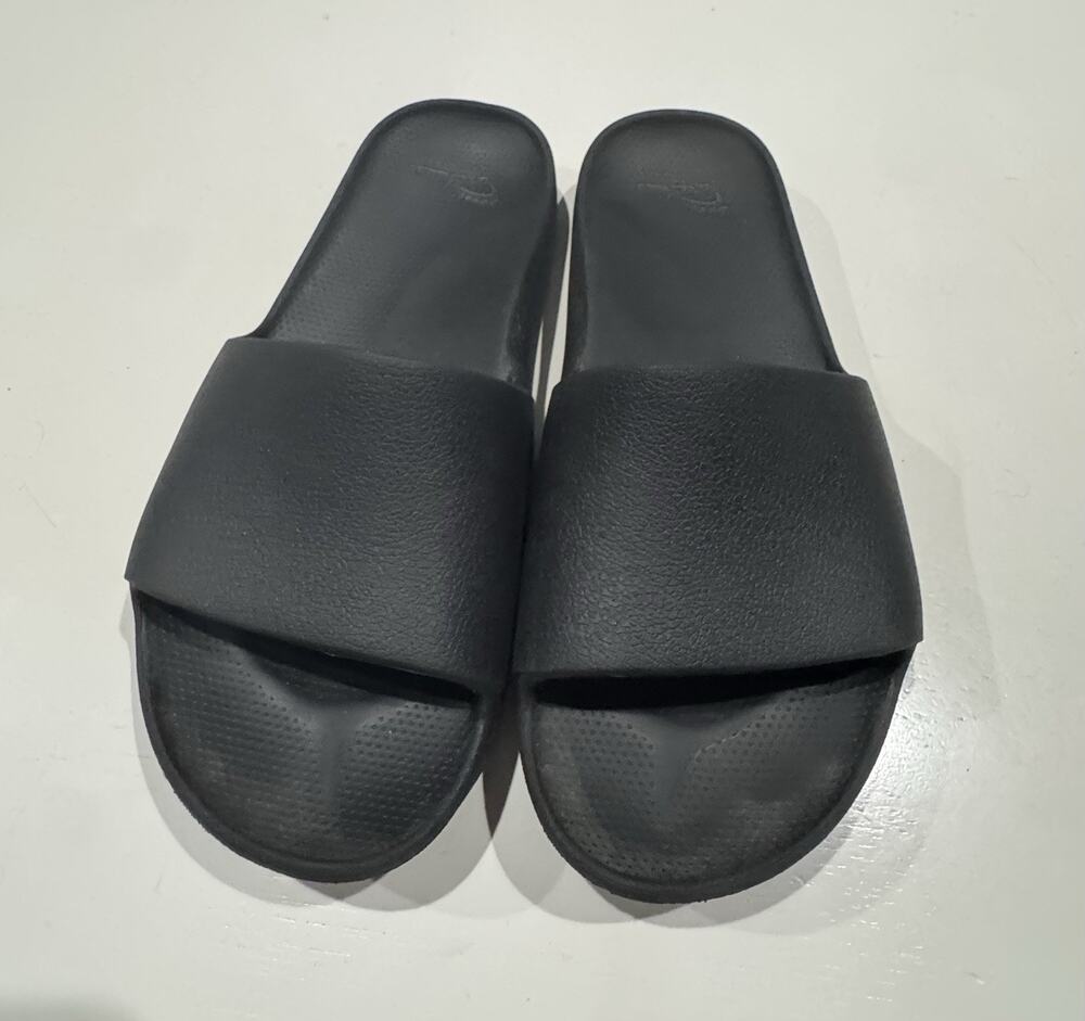Archies Slide Sandals Women's 6 Black Comfort Slip On Orthotic Arch Pool Beach
